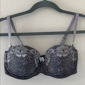 Gray Lacy Bra